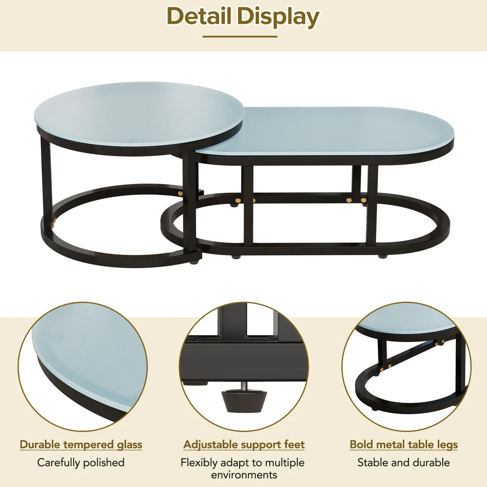 Outdoor Patio & Garden Lounge Set with Glass Coffee Tables